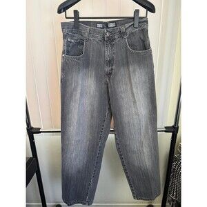 Vintage Southpole S & P  Embroidered Pockets  Black-Gray Jeans Size 32x30